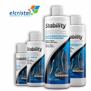💧 ¿Qué es Seachem Stability? Acondicionador biológico avanzado Diseñado para establecer de forma rápida y segura el filtro biológico en acuarios de agua dulce y salada. Su fórmula aporta una mezcla sinérgica de bacterias benéficas que previenen el síndrome del acuario nuevo, la principal causa de muerte en peces por picos de amoníaco y nitritos.